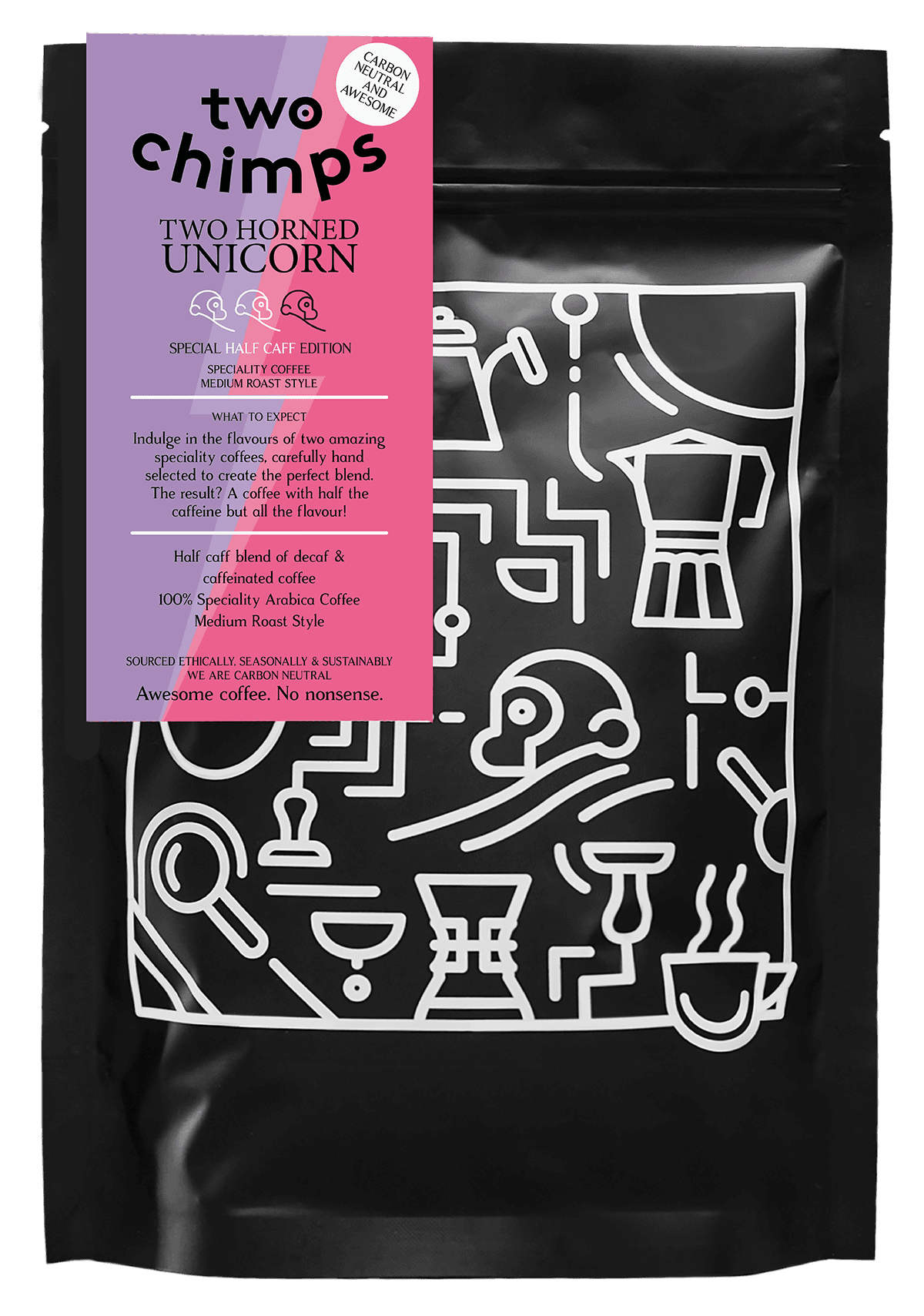 Two Horned Unicorn - Half Caff Coffee by Two Chimps