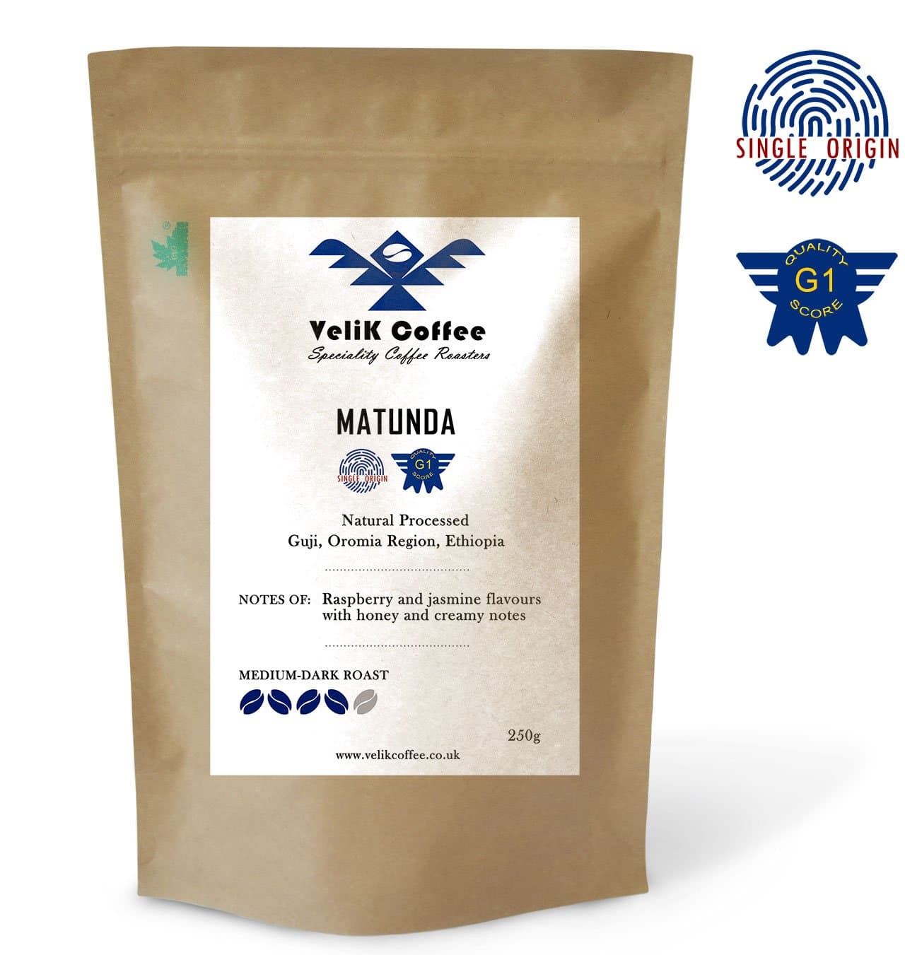 MATUNDA – Ethiopian Single Origin Arabica Beans – Medium-Dark Roast Coffee by VeliK Coffee