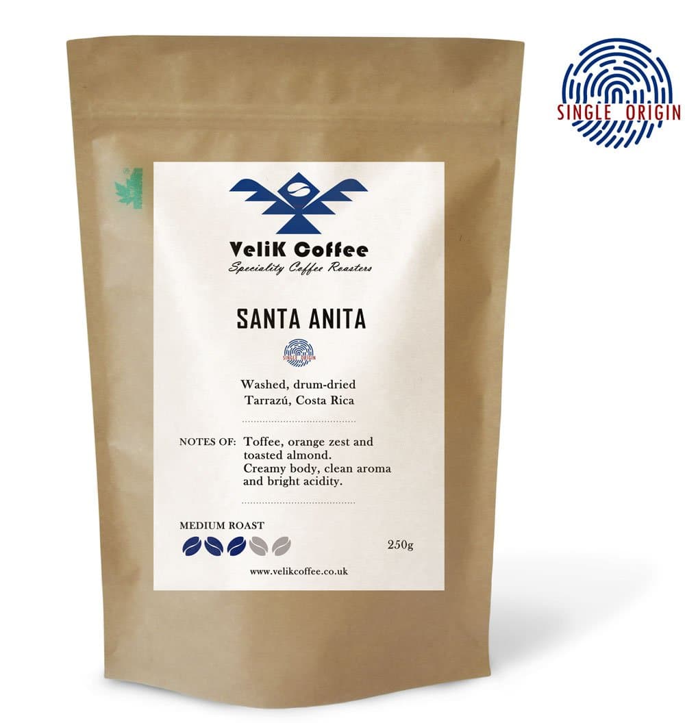 SANTA ANITA Costa Rica Single Origin Coffee Beans – Medium Roast by VeliK Coffee
