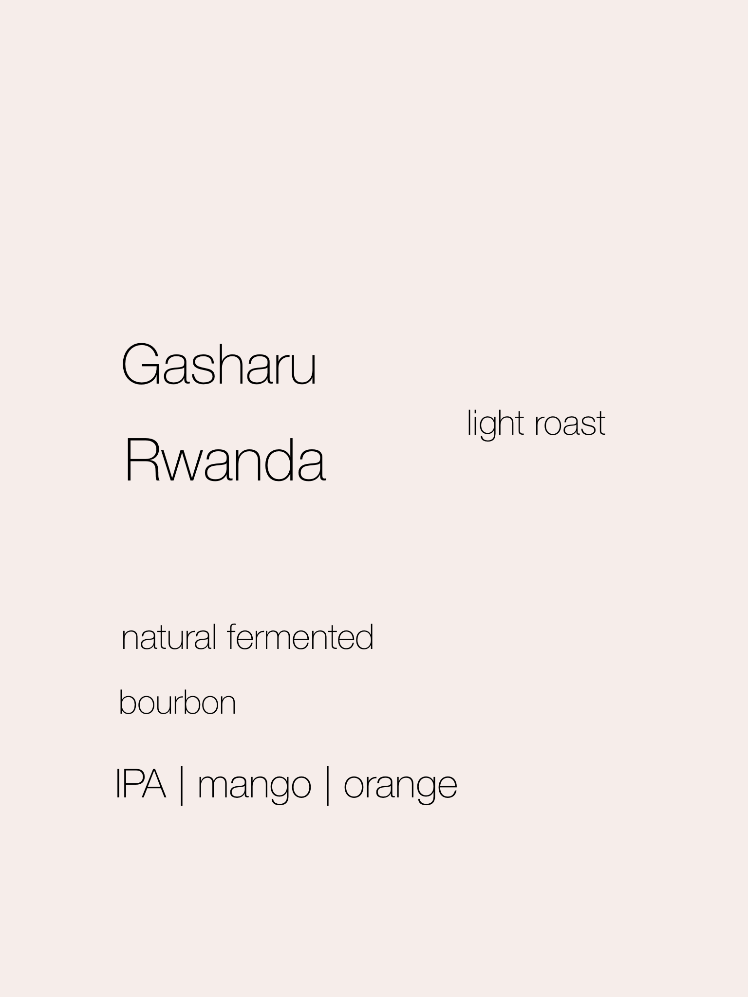 Rwanda Lighter Roast Coffee | Gasharu Natural Bourbon | IPA | Mango | Orange by Lars & Margo