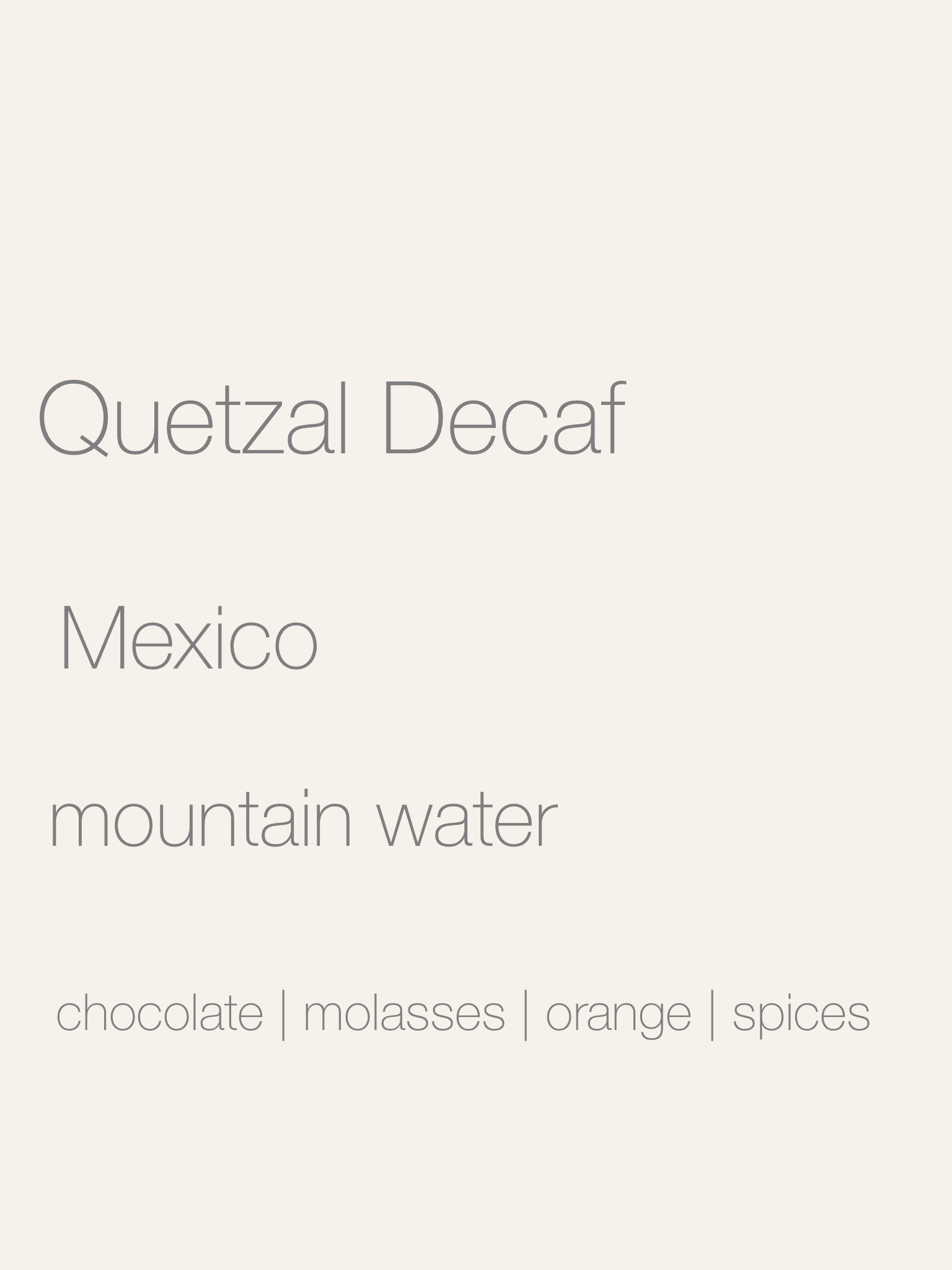 Mexican Mountain Water Decaf | Quetzal by Lars & Margo