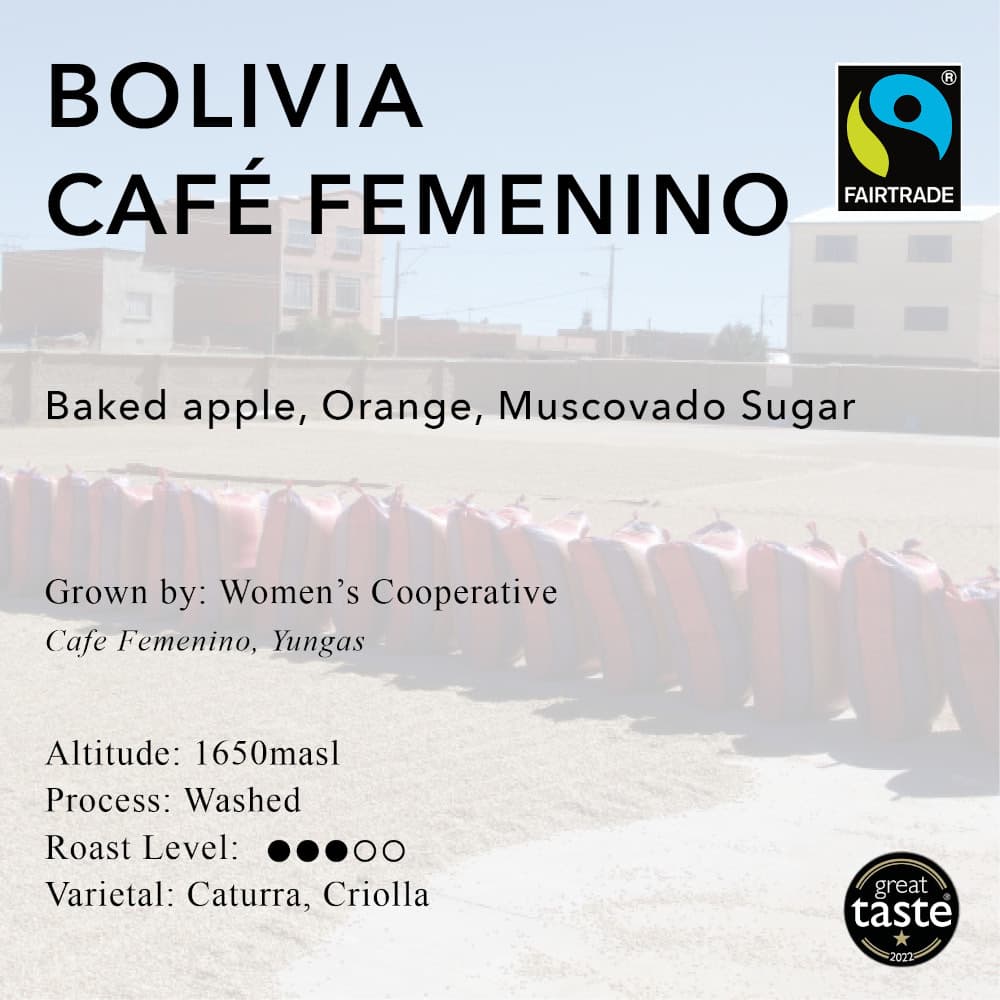 Fairtrade Bolivia Union ProAgro Cafe Femenino by Adams & Russell